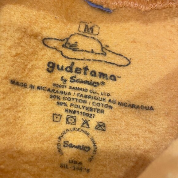 GUDETAMA KAWAII SANRIO HOODIE THE LAZY EGG SWEATSHIRT SIZE MEDIUM - Picture 8 of 15